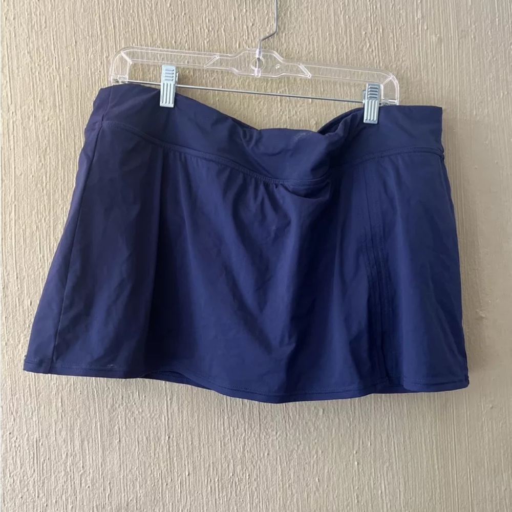 Lands End Navy Blue Tummy Control Mini Mini SWIM SKIRT Sz 16 438074 Bottom